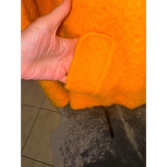 Vintage Boiled Wool Yellow Marigold Gallant Blazer Designer Coat Old Money City - Picture 9 of 12